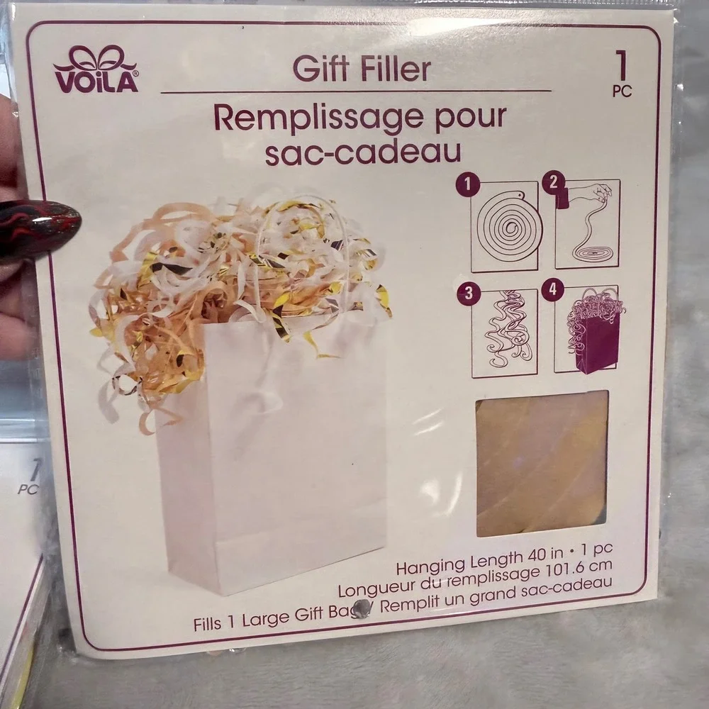 Voila Spiral Gift Bag Filler Lot of 9 New Sealed Assorted Colors 40 Inch